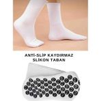Leovia Kaydırmaz Tabanlı Spor Plates Kolej Çorabı - 36 - 41 - 6-Beyaz