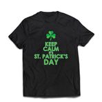 lepni.me Erkek Tişörtü Keep Calm It's St Patricks Günü, İrlanda Atasözleri ve Alıntıları, Siyah Çok Renkli, 3XL