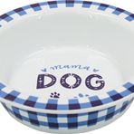 Lepus Renkli Seramik Köpek Mama ve Su Kabı Mavi Beyaz 520 ml