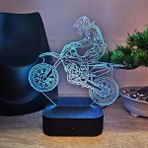 Lerad-Lazer Art Yarış motosikleti Kişiye Özel RGB LED Lamba – 16 Renkli İsimli Gece Lambası (Adaptörlü)