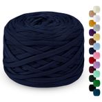LEREATI Tığ İşi İplik 285g 100 m Tığ Çantası için Tshirt İplik Polyester İplik, Çanta, Sepet, Kendin Yap Halı, Battaniye (Koyu Mavi)