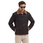 Leroy Erkek Hakiki Deri Mont Kürk Astarlı (4XL)
