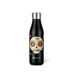 LES ARTISTES Paris A-4299 Bottle'Up, 500 ml termos, BPA içermez, tekrar kullanılabilir, 12 saat sıcak ve 24 saat soğuk tutar, paslanmaz çelik, şeker kafatası tasarımı