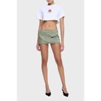 Les Benjamins Baskılı% 100 Pamuk Loose Fit Crop T Shirt Bayan T SHİRT LB25SSUNLFUTS