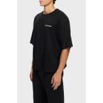 Les Benjamins Sırt Baskılı Pamuklu Oversize Fit Bisiklet Yaka T Shirt Erkek T Shirt LB25FWTURMUOT - Siyah