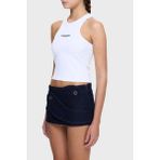 Les Benjamins Slim Fit Halter Yaka Logolu Top Bayan Top LB25SSUNLFUTN - Beyaz - XS