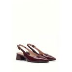 Les Chatelets Été en Ville Bordo Slingback Topuklu Ayakkabı | Sivri Burun | 5 cm Alçak Topuk | Bilekten Bağlamalı