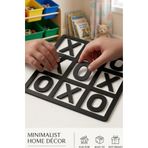 les doyen Ahşap Sos Oyunu büyük boy - Çift Katmanlı - Tic-Tac-Toe - Modern Dekoratif X-O Seti - 20x20 cm
