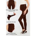 Lesa Wear Beli Ayarlanabilir, Yüksek Bel, Toparlayıcı, Sıkılaştırıcı Ve Esnek, Dar Paça Hamile Tayt Kahverengi