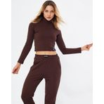Lesa Wear Fitilli Soft Touch Balıkçı Yaka Bluz Kahverengi