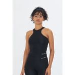 Lesa Wear Kadın Çapraz Detaylı Basic Spor Crop Atlet Dayanıklı Scuba Kumaş ile Rahat Kullanım - Siyah