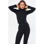 Lesa Wear Soft Touch Balıkçı Yaka Bluz Siyah