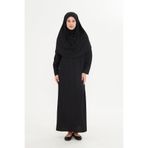 Lesa Wear Tek Parça Namaz Elbisesi Boydan Giymeli Siyah, Tesettür Elbise