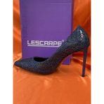 Lescarpe LES026 Mavi Desenli Topuklu Kadın Stiletto Ayakkabı