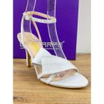 Lescarpe LES04 Renk Gümüş Gri Önü Arkası Açık Bantlı Kadın Topuklu Stiletto