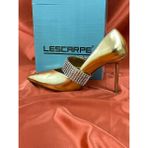 Lescarpe LES045 Altın Gold Kadın Taşlı Kemer Tokalı Abiye Topuklu Ayakkabı Stiletto