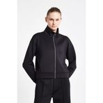 LESCON Kadın Fermuarlı Sweatshirt, Siyah, XS