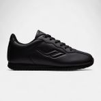Lescon Neptun 6 Sneakers Spor Ayakkabı Siyah Suni Deri Düz Taban Konforlu Tasarım