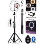 Lesgo Sabitleyiciler (Tripod) Kumandalı Youtuber Tiktok Çekim Işıklı Telefon Tutucu Makyaj Işığı Ring Lig
