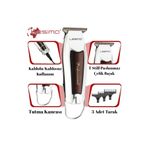 Lesima Professional Prince Serisi Sakal Tıraş Makinesi Ense Düzeltme 1-2-3 Mm Tarak Dijital Ekran
