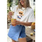 Le'Sluette %100 Pamuk Premium Oversize T Shirt Ayı Teddy Bear Baskılı %100 Pamuk Yüksek Kalite
