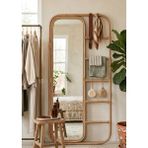 Lessio Home Bimai El Işçiliği Doğal Rattan (Bambu) Boy Aynası - 90X180 cm Dekoratif Bohem Ayna