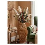 Lessio Home Marbella 73 cm Doğal Rattan (Bambu) Yer Vazosu - Dekoratif El Yapımı Bohem Estetik Vazo
