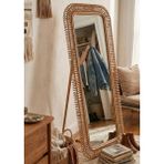 Lessio Home Negril Rattan (Bambu) El Işçiliği Bohem Duvar ve Boy Aynası - 80X170 cm