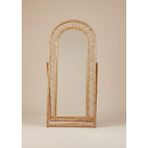 Lessio Home Venüs %100 El Işçiliği Doğal Rattan & Bambu Ayaklı Boy Aynası 80X180 cm – Bohem Dekoratif Ayna