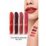 Lesvip's 4’lü Nude Matte Lipgloss Seti Uzun Süre Kalıcı Ruj Seti