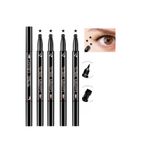 Lesvip's Çift Taraflı Yıldız Damgalı Siyah Renk Keçeli Kalem Eyeliner 4'lü Set