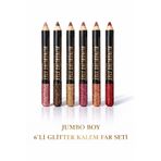 Lesvip's JUMBO BOY 6’LI GLİTTER KALEM FAR SETİ – Göz & Dudak Üstü Işıltılı Makyaj