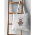 Let That Shit Go, Boşver Yoga Tasarım Ham Bez Tote Bag Çanta - 10D-Krem