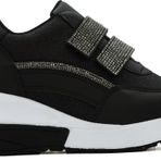 Letao Kadın Simli Taşlı Kolay Giyim Cırtlı Yüksek Taban Sneaker Spor Ayakkabı 1127