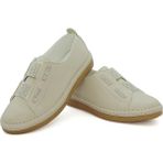 Letao Marly Anatomik Deri Fusped Confort Taban Kadın Sneaker Günlük Ayakkabı - Krem