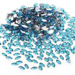 LetCart At Gözü Şekli Kristal, 500 Adet 7 * 15mm Giysi Için AB Rhinestones, Flatback Rhinestones, Kolye Yüzükler Için At Gözü Şekli Zanaat Kristalleri Giyim Gelinlik Süslemeleri(Mavi)