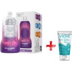 Leten Emiş Yapabilen Içi Tırtıklı Ultra Yumuşak Mastürbatör Mor+Jel