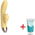 Leten G-Spot ve Klitoris Uyarıcı 7 Modlu Titreşimli Dil Hareketi Yapabilen Vibratör+Jel