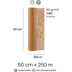 Lethe Studio Design Petek Dolgu Kraft Ambalaj Kağıdı 50 cm x 250 M - 90GR - Kraft - %60 Esneme ve Koruyucu Dolgu Kağıdı - 90 gr