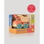 Lets Be Child Sesli Ve Isikli Minik Kamyon 31016 Turuncu - Bej Kasali, Cocuklar Icin Oyuncak Kamyon
