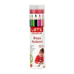 Lets L-4212 Tam Boy Metal Tüp 12 Renk Kuru Boya Kalemi