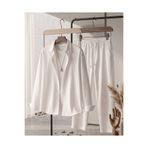 Let's Wear Erkek Krinkıl Kumaş Yazlık Likralı Gömlek Pantolon Takım - Rahat Kesim Yazlık Set