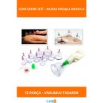 Letsii 12 Parça Vakumlu Hacamat Kupa Çekme Masaj Seti - Çok Renkli