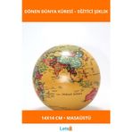 Letsii 14x14 cm Şık Masa Üstü Dönme Özellikli Dünya Küre