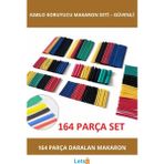 Letsii 164 Parça Isıyla Daralan Kablo Koruyucu Makaron Seti - Tek Ebat - 1 Adet