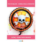 Letsii 18 İnç Halloween Kuru Kafa Folyo Balon