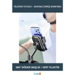 Letsii 360° Dönebilen Dayanıklı Dikiz Aynası Bisiklet Motosiklet Telefon Tutucu - Çok Renkli