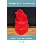 Letsii 3'lü Şık Kırmızı Kalp Hediye Kutusu Romantik Sunumlar için İdeal