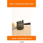 Letsii 550 ml Isıya Dayanıklı Borosilikat Cam Akasya Cezve
