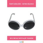Letsii 80'li Yıllar Beyaz Renk Nostaljik Yeşilçam Parti Gözlüğü